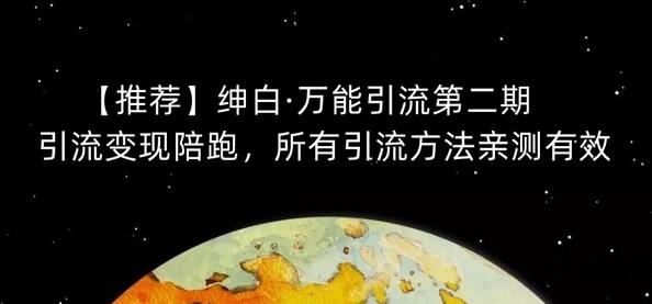 绅白万能引流变现陪跑，亲测有效的引流方法-无双副业