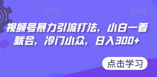 视频号暴力引流打法，小白轻松上手，日入300+-无双副业