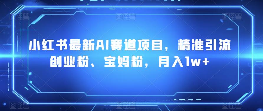 小红书AI漫改头像项目，精准引流宝妈粉月入过万-无双副业