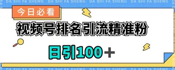 视频号引流精准粉，日引100+流量爆炸技巧-无双副业
