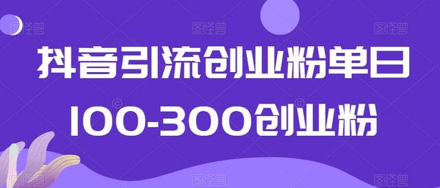抖音引流创业粉单日100-300粉实战指南-无双副业