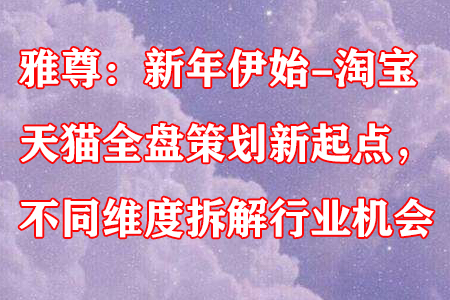 雅尊：淘宝天猫全盘策划新起点，拆解行业机会-无双副业