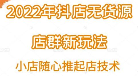 2022年抖店无货源店群玩法与随心推起店技术详解-无双副业