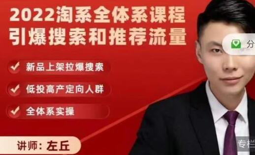 2022淘系全体系课程引爆搜索与推荐流量，新品上架拉爆搜索-无双副业