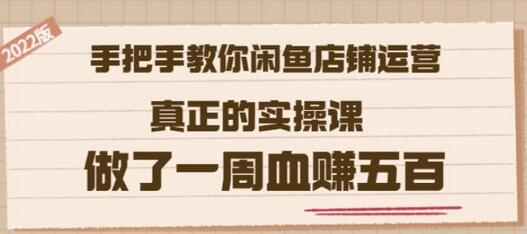 手把手教你闲鱼店铺运营实操课，一周血赚五百-无双副业