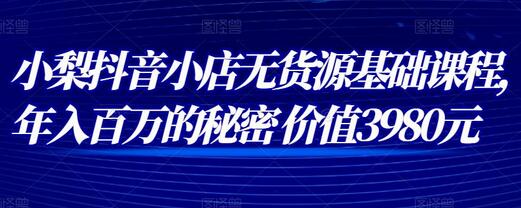小梨抖音小店无货源基础课程，年入百万的秘密-无双副业