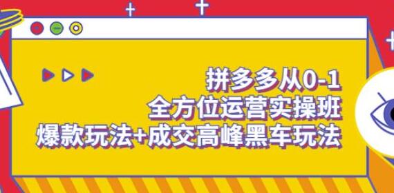 拼多多全方位运营实操班：爆款与黑车玩法详解-无双副业