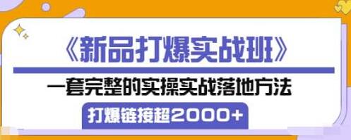 新品打爆实战班：完整实操方法，打爆链接超2000+-无双副业