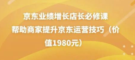 京东业绩增长店长必修课：提升运营技巧与实战策略-无双副业