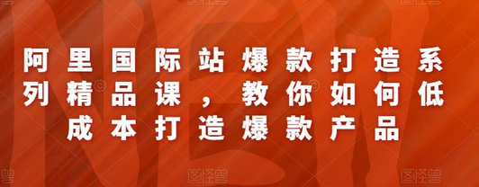 阿里国际站爆款打造精品课，低成本打造爆款产品技巧-无双副业