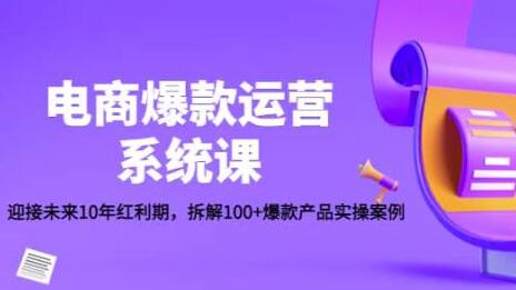 电商爆款运营系统课：拆解100+爆款产品实操案例-无双副业