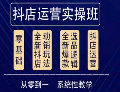 抖音小店系统运营实操课，从零到一系统性教学，抖店日出千单保姆级讲解-无双副业