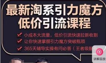 淘系引力魔方低价引流课程，小成本大流量快速拉新-无双副业
