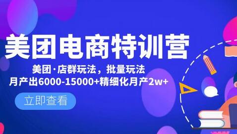 美团电商特训营：店群玩法与精细化运营策略-无双副业