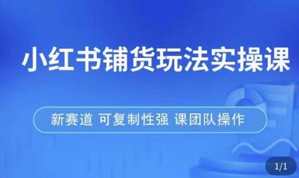 小红书铺货玩法实操课，流量大竞争小，可复制性强-无双副业