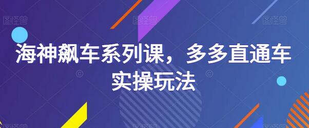 海神飙车系列课：多多直通车实操玩法全解析-无双副业