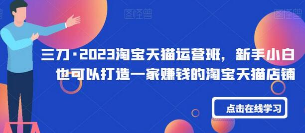2023淘宝天猫运营班，新手也能打造赚钱店铺-无双副业