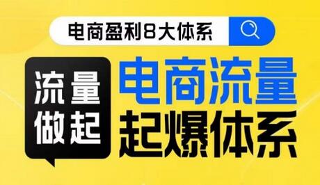 电商流量起爆体系线上课：8大体系流量篇详解-无双副业
