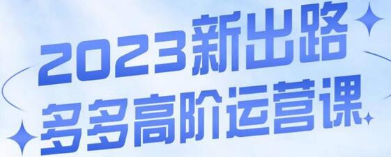 大炮·多多高阶运营课：3大玩法打造爆款，实操干货全解析-无双副业