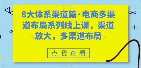 电商多渠道布局系列线上课，渠道放大与布局策略-无双副业