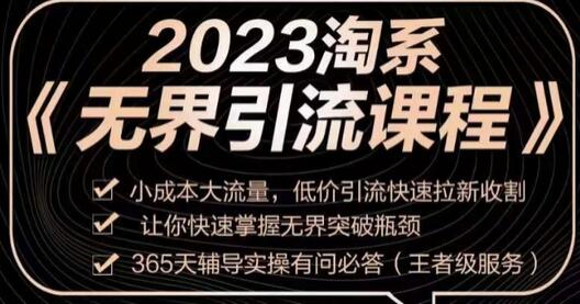 2023淘系无界引流实操课程，小成本大流量快速拉新-无双副业