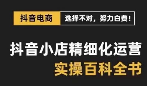抖音小店精细化运营实操指南，解决电商运营难题-无双副业