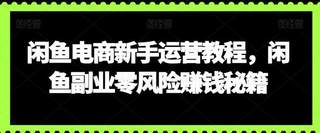 闲鱼电商新手运营教程与零风险赚钱秘籍-无双副业