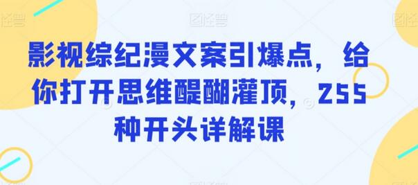 影视综纪漫文案引爆点，255种开头详解课-无双副业