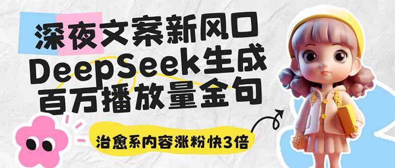 深夜文案新风口：DeepSeek生成百万播放量金句，治愈系内容涨粉快3倍-无双副业