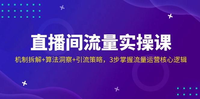 直播间流量实操课：机制拆解+算法洞察+引流策略-无双副业