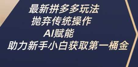 AI赋能拼多多新玩法，新手小白快速获取第一桶金-无双副业