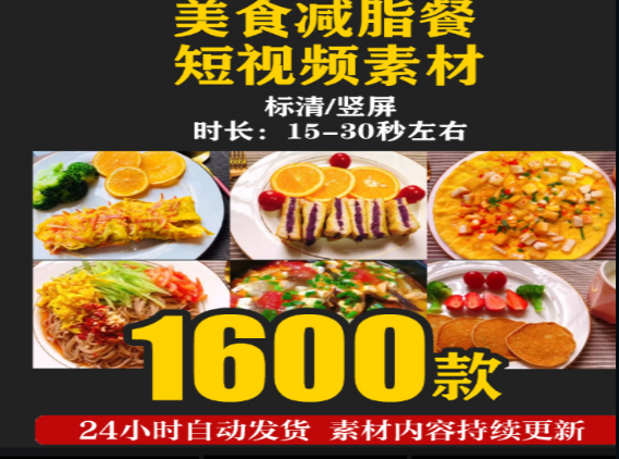1600款减脂餐短视频素材合集-无双副业