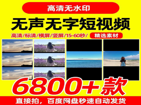6800款无声无字短视频素材资源合集-无双副业