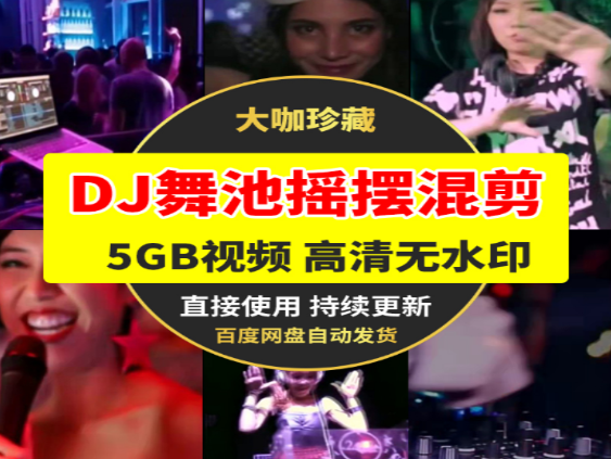 DJ舞池摇摆混剪视频素材下载-无双副业