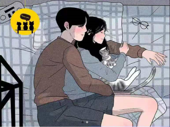 韩国插画师情侣日常甜蜜图片素材-无双副业