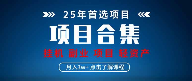 2025年实操项目合集：挂机、直播与轻资产创业课程分享-无双副业