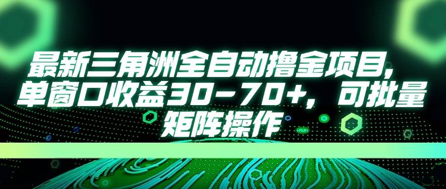 最新三角洲全自动撸金项目，单窗口收益30-70+，可批量矩阵操作-无双副业