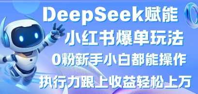 DeepSeek赋能小红书爆单玩法新手小白轻松上手-无双副业