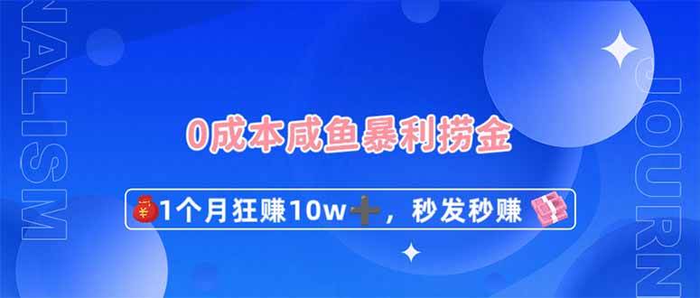 0成本闲鱼暴利捞金1个月狂赚10W+秒发秒赚新玩法-无双副业