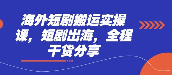 海外短剧搬运实操课，短剧出海干货分享-无双副业