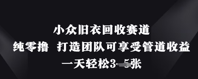 小众旧衣回收项目零成本创业 团队收益日赚300元-无双副业