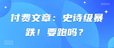 史诗级股市暴跌后的应对策略-无双副业