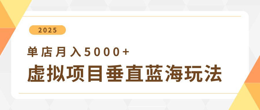 虚拟项目垂直玩法：冷门爆品与蓝海策略实现单店月入5000+-无双副业