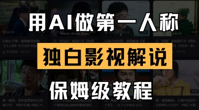 AI制作第一人称影视解说教程，手把手教学-无双副业
