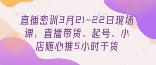 直播带货与起号技巧现场课，小店随心推实战干货-无双副业