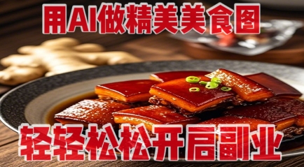 AI制作精美美食图，低成本轻松开启副业-无双副业