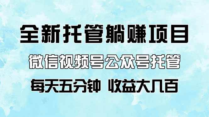 微信视频号公众号托管代运营项目，轻松躺赚收益-无双副业