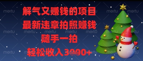 违章拍照挣钱项目揭秘，随手一拍轻松赚钱-无双副业