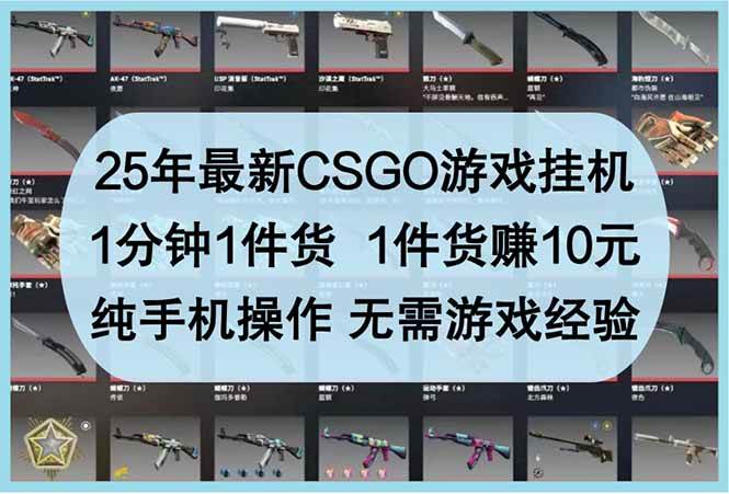 25年最新CSGO游戏挂机赚钱方法 纯手机操作无需经验-无双副业