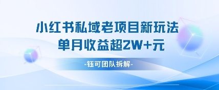 小红书私域项目新玩法，单月变现过W+-无双副业